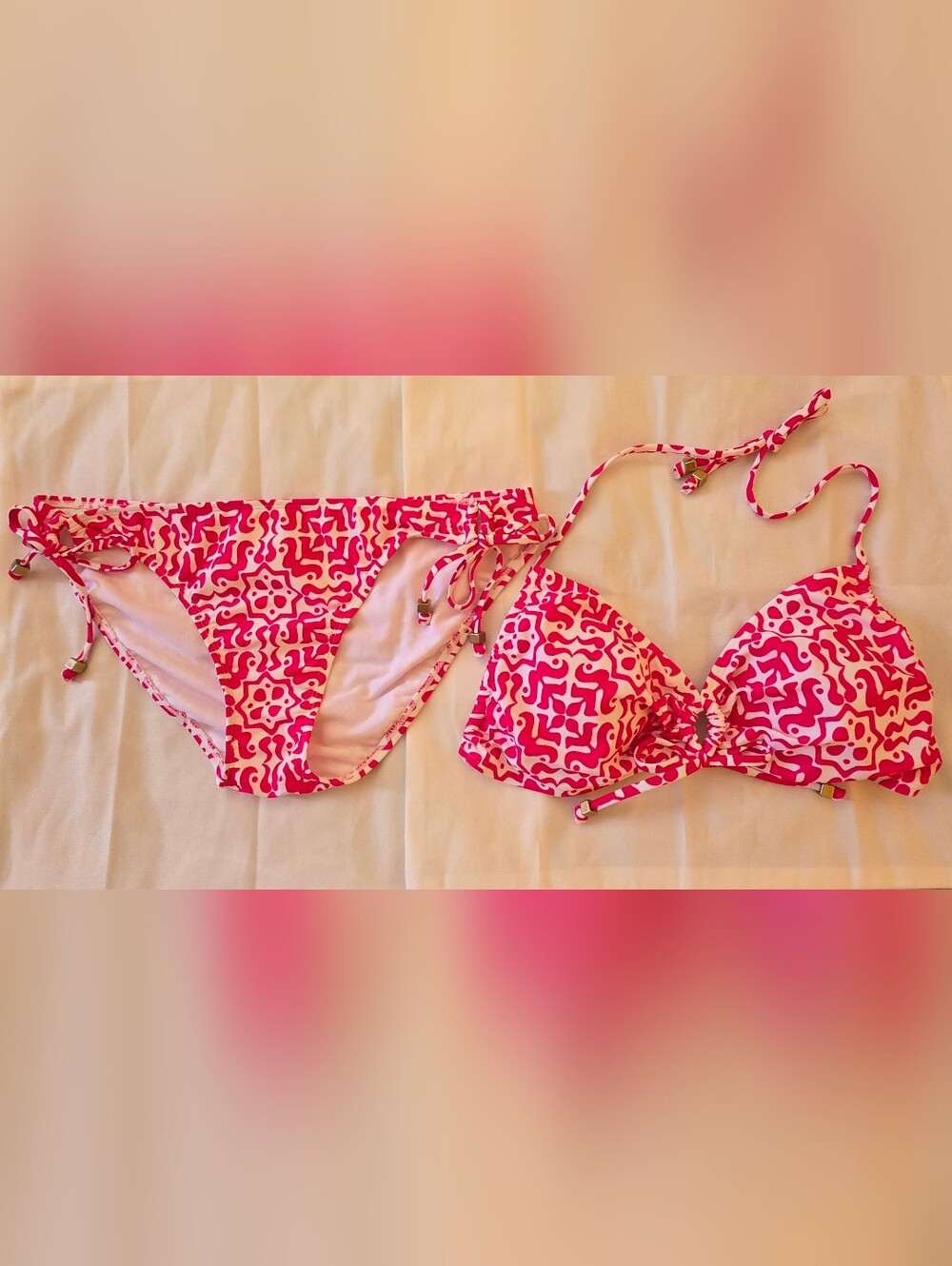 NWOT Old Navy Triangle Halter Bikini Top with Matching Bikini Bottom Size Large